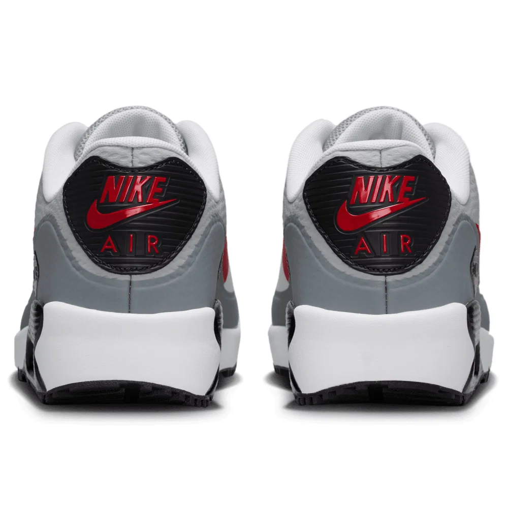 Nike Air Max 90G Golf Shoes (White/Fire Red/Light Smoke Grey)
