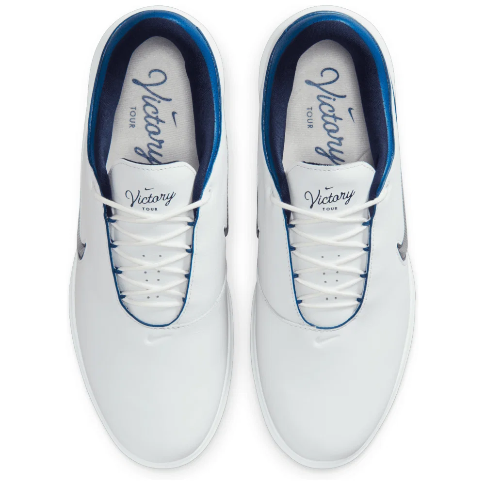 Nike Victory Tour 4 Golf Shoes (Summit White/Metallic Silver/Court Blue)