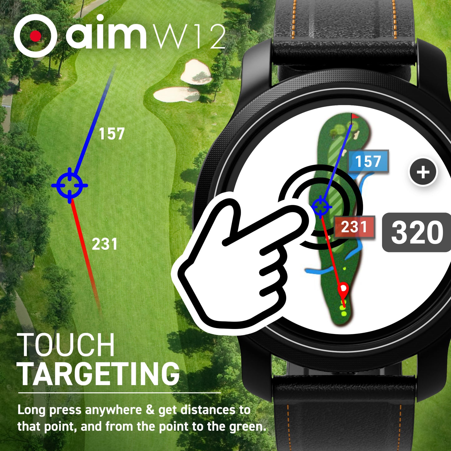 Golfbuddy AIM W12 GPS Full Colour touch screen Watch