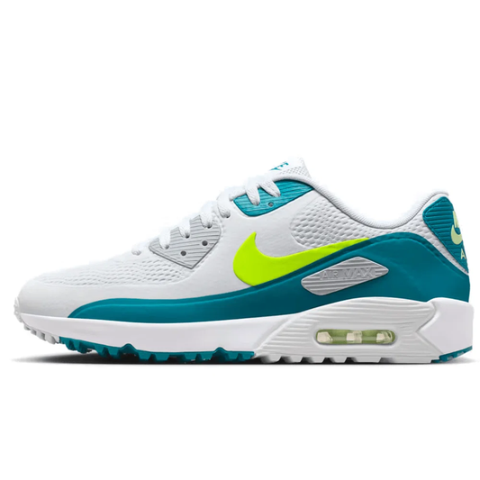 Nike Air Max 90G Golf Shoes (White/Volt/Bright Spruce)