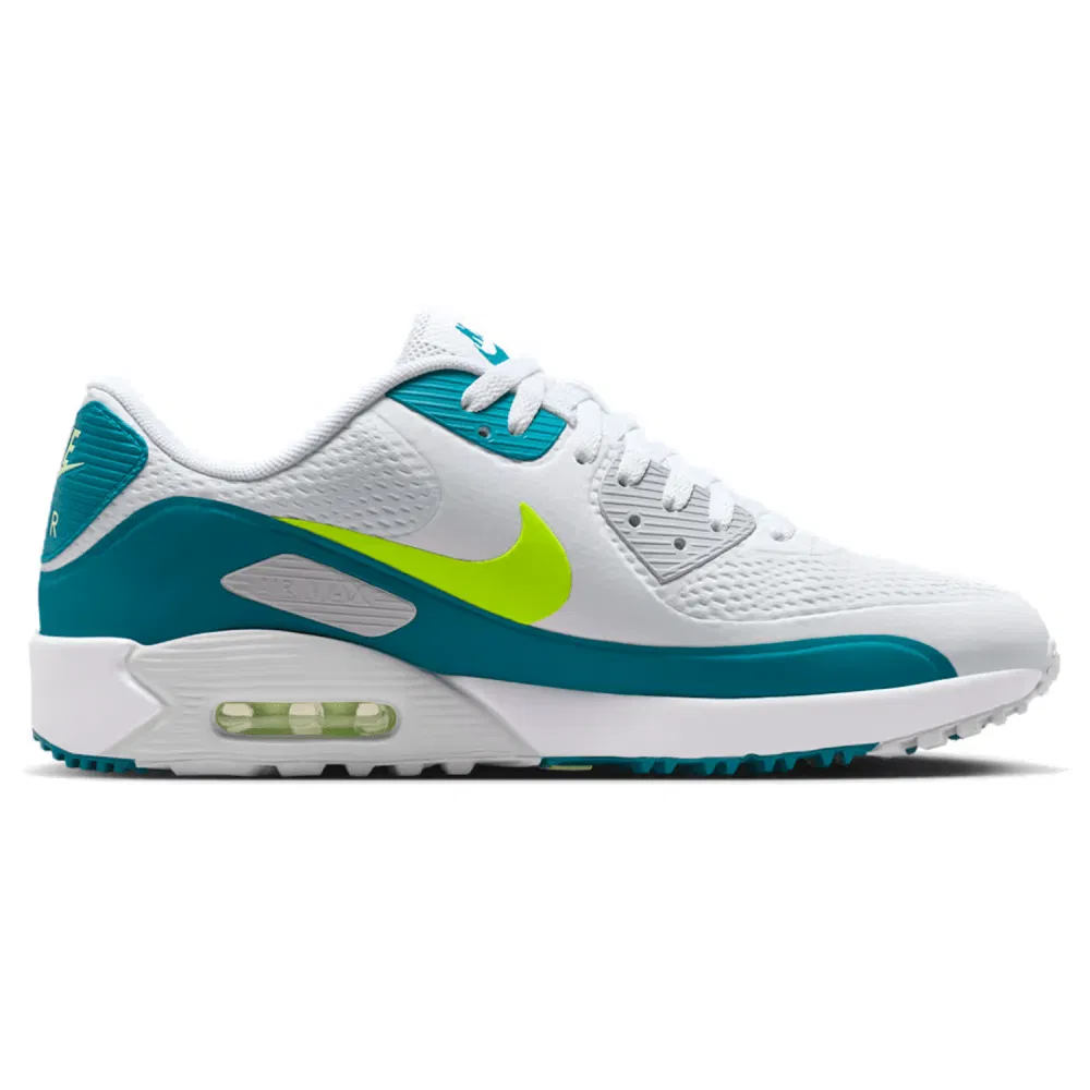 Nike Air Max 90G Golf Shoes (White/Volt/Bright Spruce)