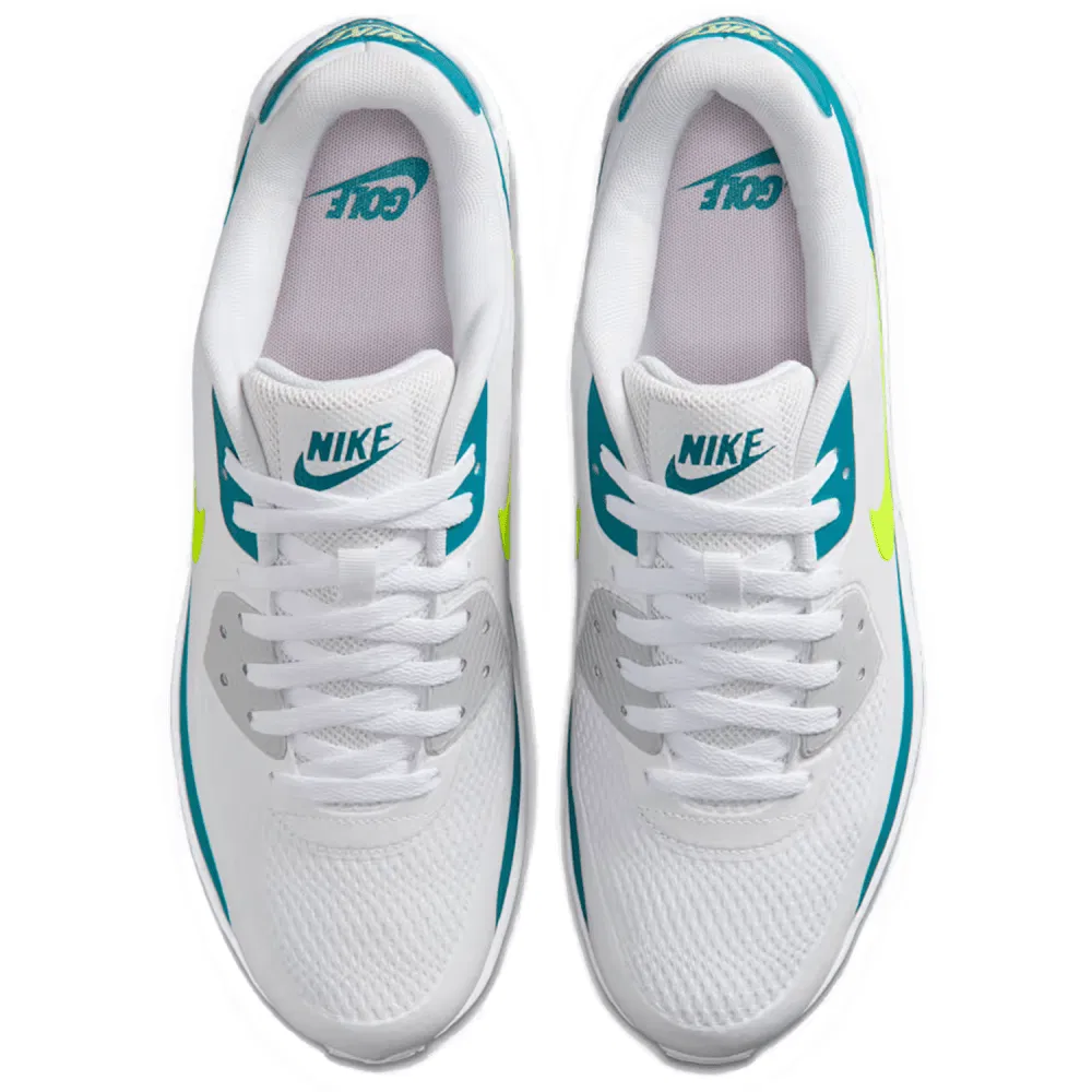 Nike Air Max 90G Golf Shoes (White/Volt/Bright Spruce)