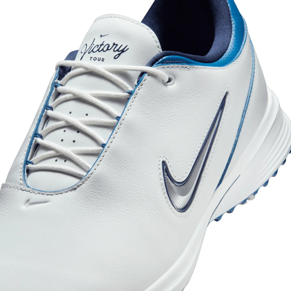 Nike Victory Tour 4 Golf Shoes (Summit White/Metallic Silver/Court Blue)